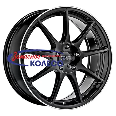 18'' 5x112 ET35 D75 8,0J OZ Veloce GT Gloss Black Diamond Lip Silver Lettering